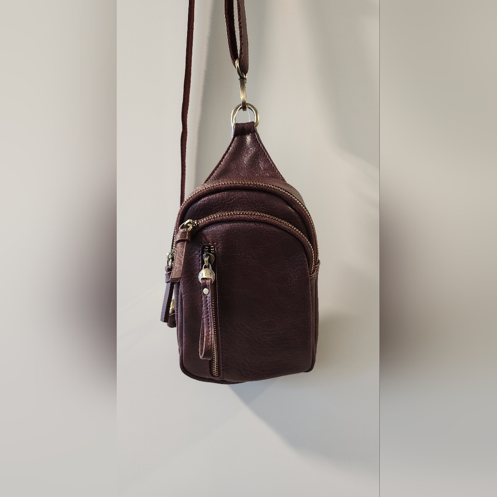 Joy Susan Wine Leather Crossbody Bag